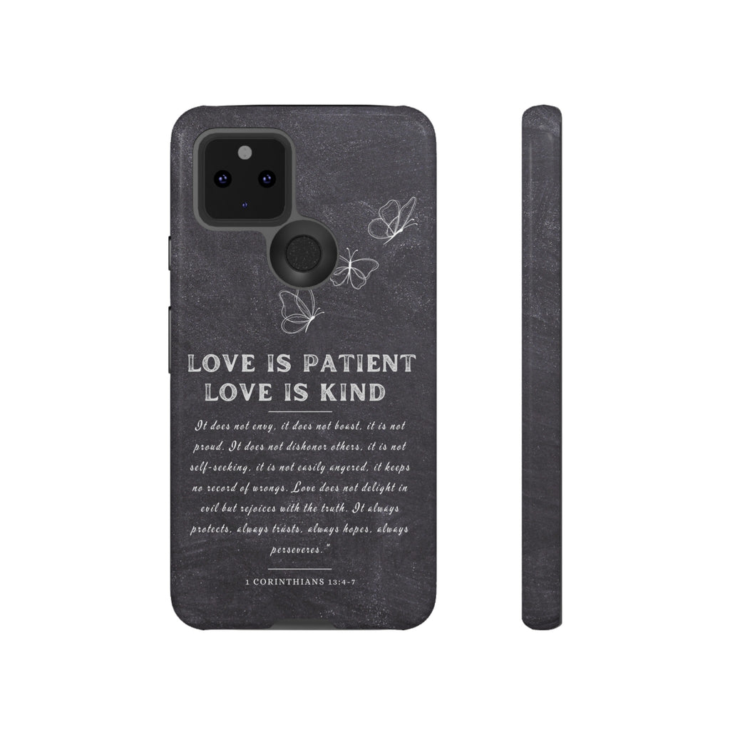 Love Is Patient Love Is Kind 1 Corinthians 13 Bible Verse iPhone Samsung Galaxy Google Pixel Christian Premium Phone Case