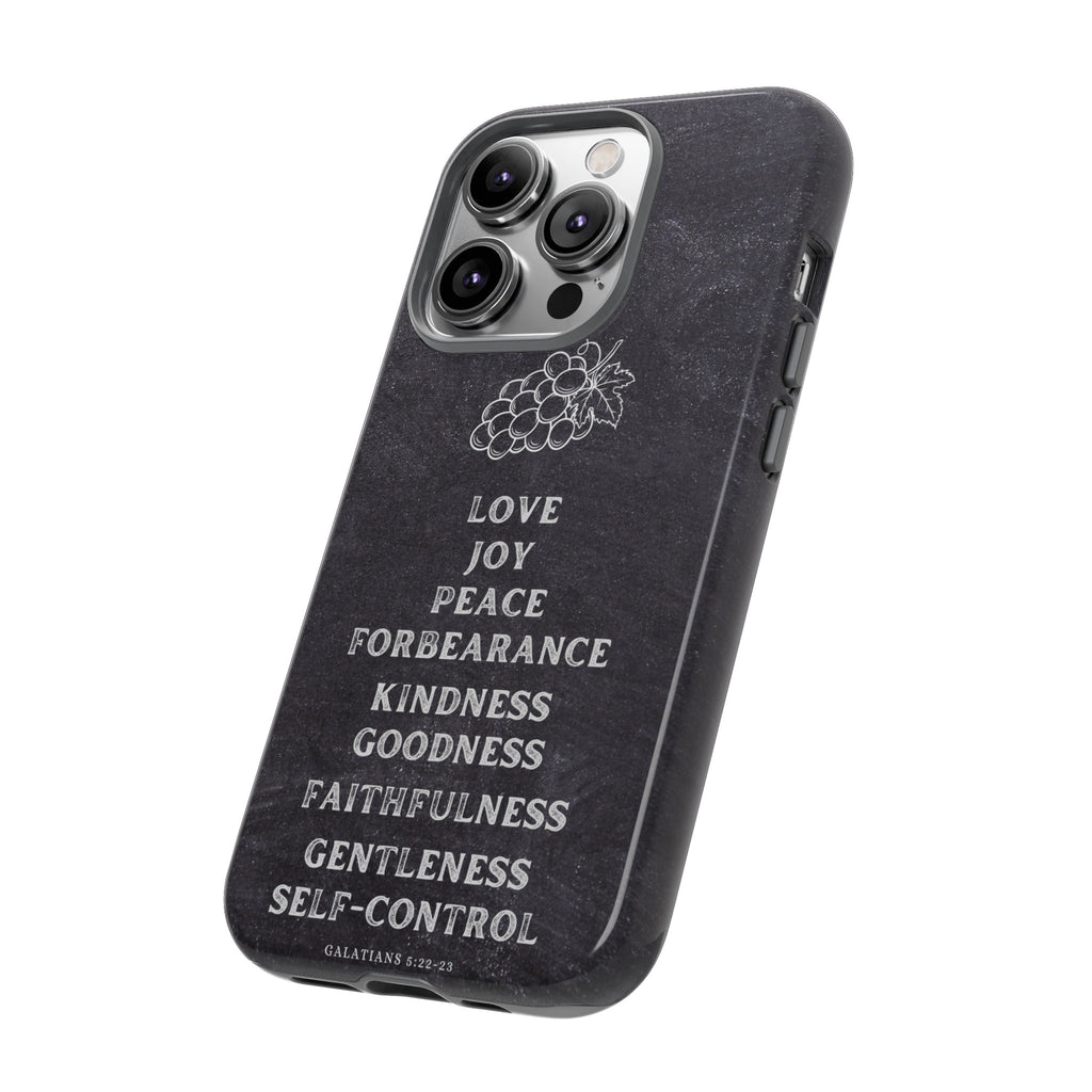 Fruit Of The Spirit Galatians 5:22-23 Christian Premium Chalkboard iPhone Samsung Galaxy Google Pixel Phone Case