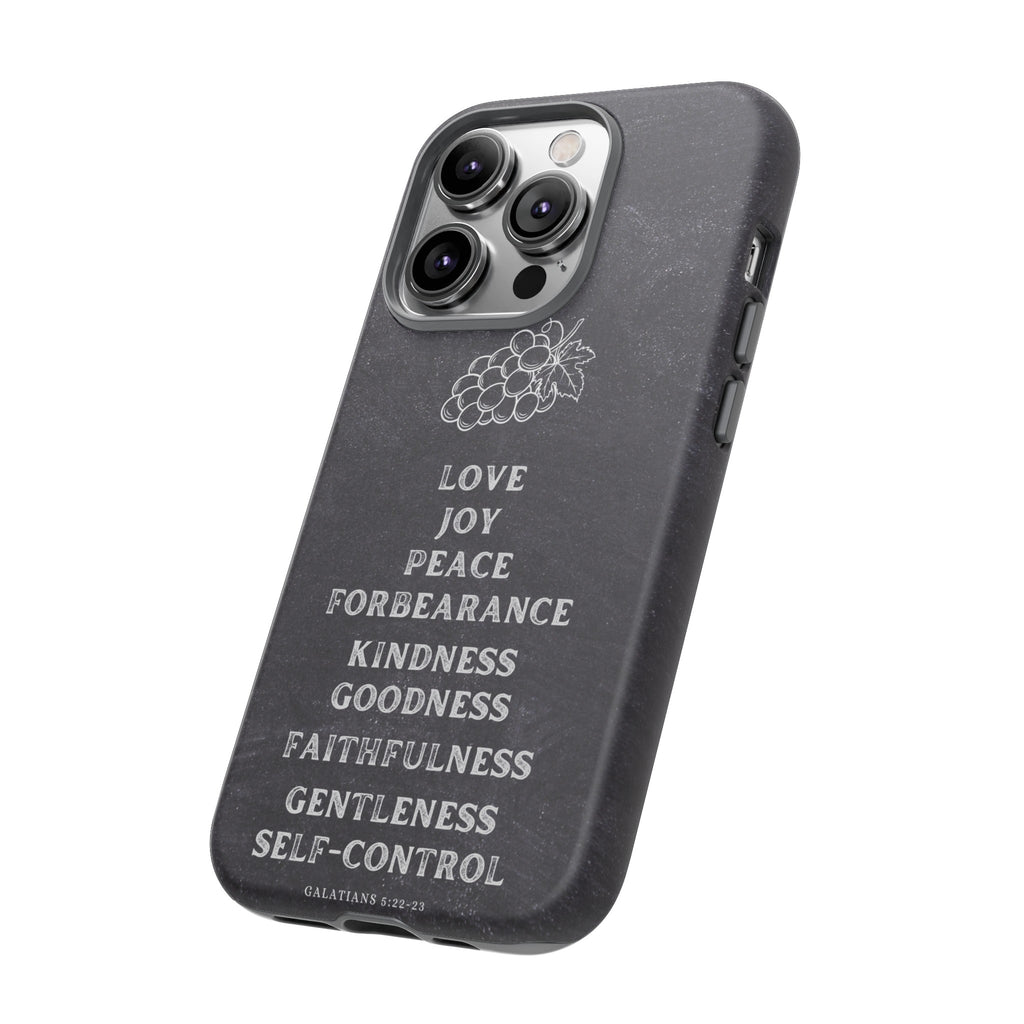 Fruit Of The Spirit Galatians 5:22-23 Christian Premium Chalkboard iPhone Samsung Galaxy Google Pixel Phone Case