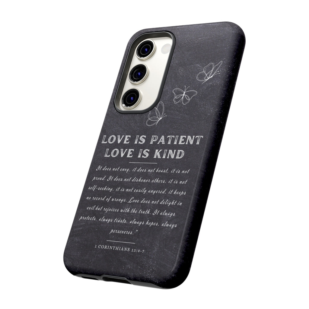 Love Is Patient Love Is Kind 1 Corinthians 13 Bible Verse iPhone Samsung Galaxy Google Pixel Christian Premium Phone Case