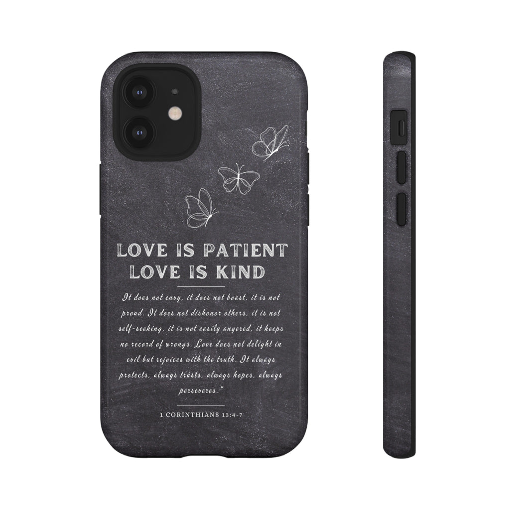 Love Is Patient Love Is Kind 1 Corinthians 13 Bible Verse iPhone Samsung Galaxy Google Pixel Christian Premium Phone Case