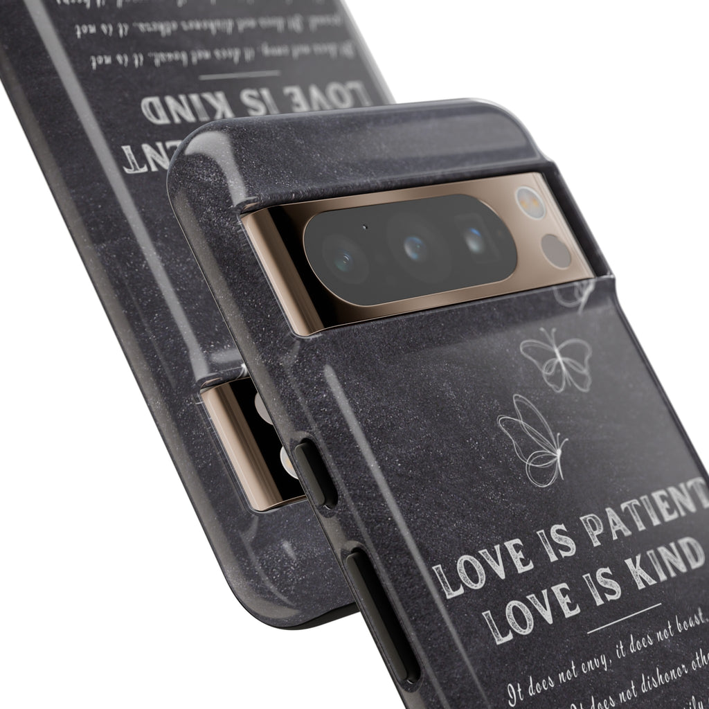 Love Is Patient Love Is Kind 1 Corinthians 13 Bible Verse iPhone Samsung Galaxy Google Pixel Christian Premium Phone Case