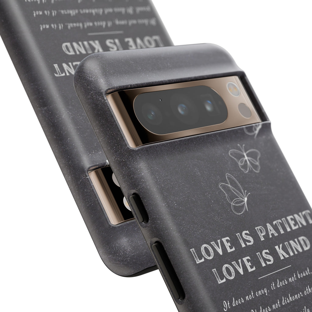 Love Is Patient Love Is Kind 1 Corinthians 13 Bible Verse iPhone Samsung Galaxy Google Pixel Christian Premium Phone Case