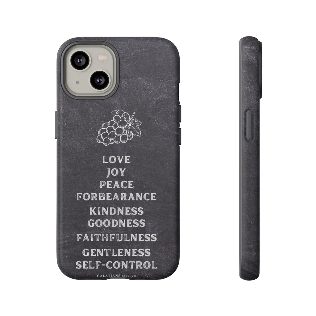 Fruit Of The Spirit Galatians 5:22-23 Christian Premium Chalkboard iPhone Samsung Galaxy Google Pixel Phone Case