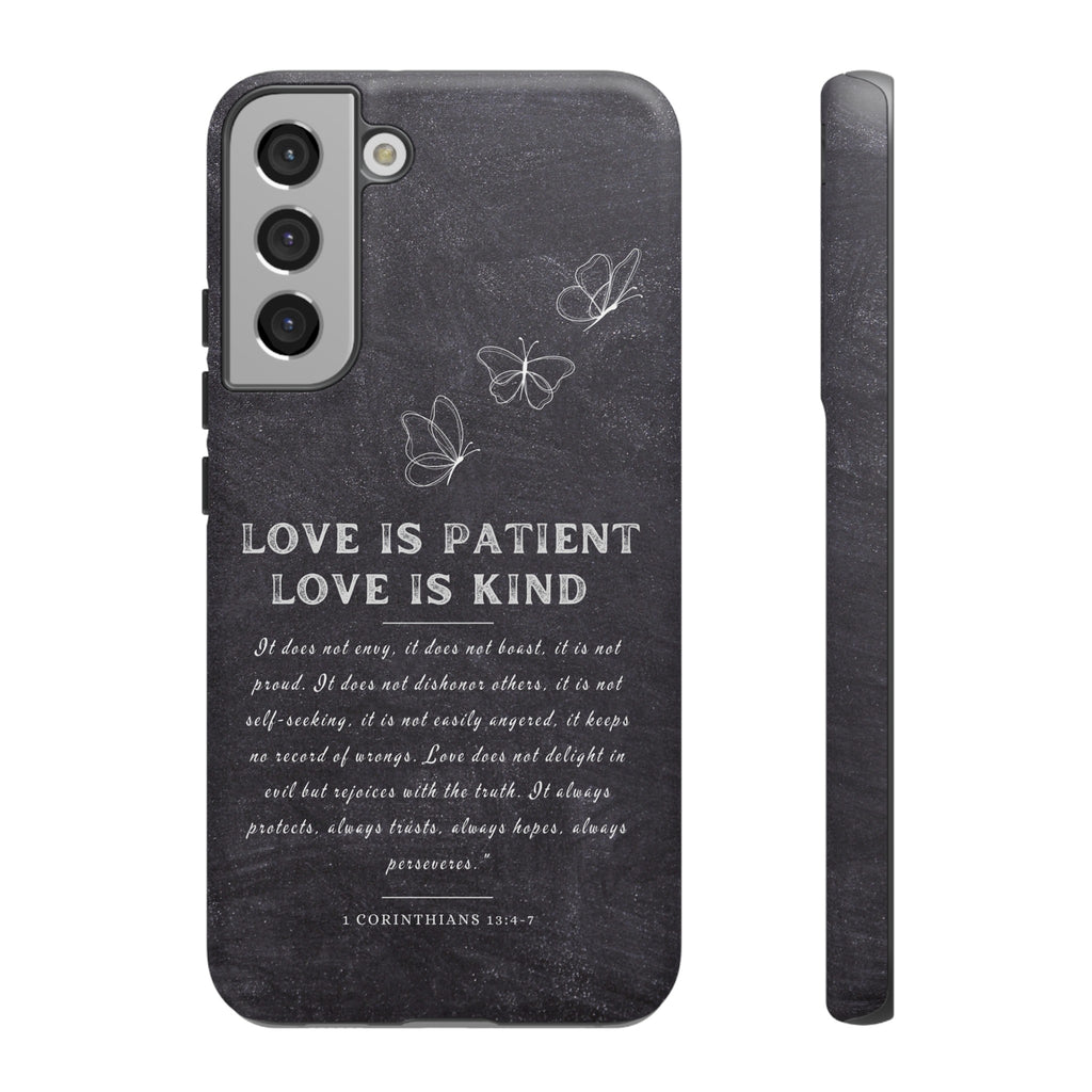 Love Is Patient Love Is Kind 1 Corinthians 13 Bible Verse iPhone Samsung Galaxy Google Pixel Christian Premium Phone Case