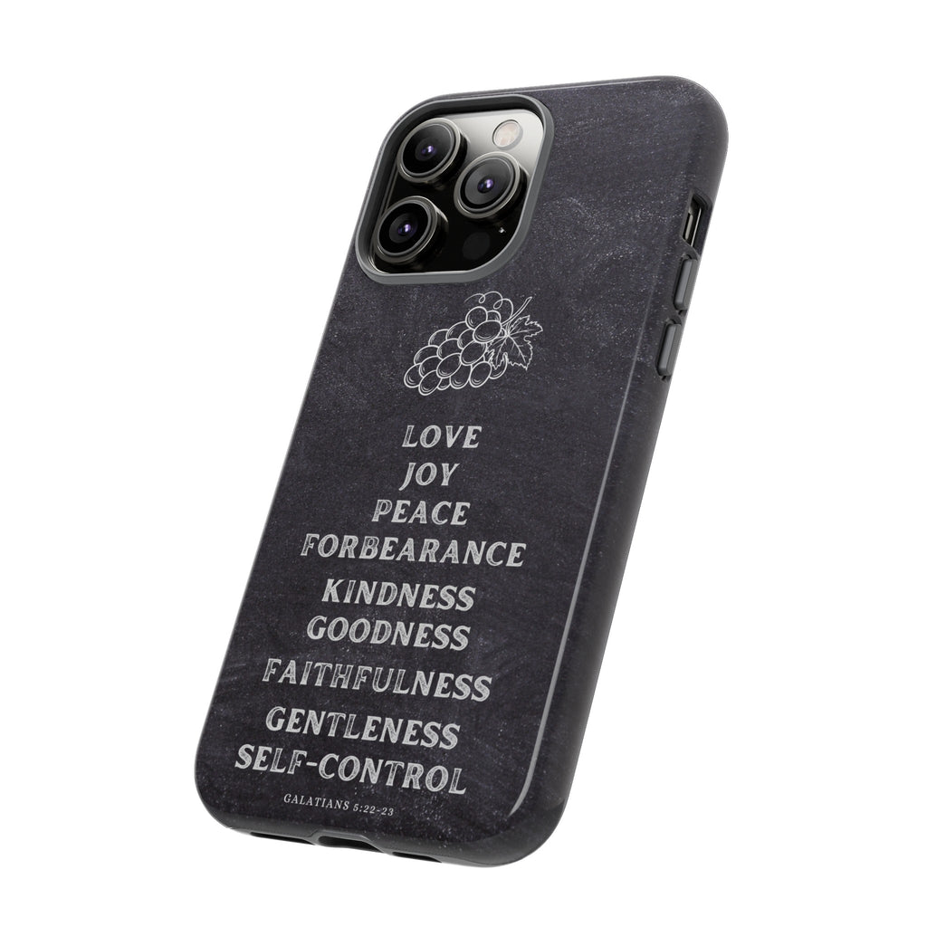 Fruit Of The Spirit Galatians 5:22-23 Christian Premium Chalkboard iPhone Samsung Galaxy Google Pixel Phone Case