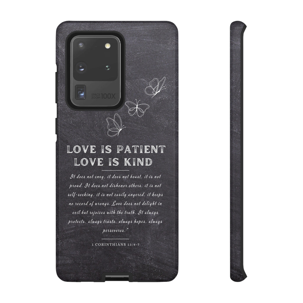 Love Is Patient Love Is Kind 1 Corinthians 13 Bible Verse iPhone Samsung Galaxy Google Pixel Christian Premium Phone Case