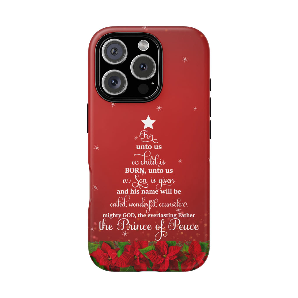 For Unto Us A Child Is Born Christian Christmas Phone Case