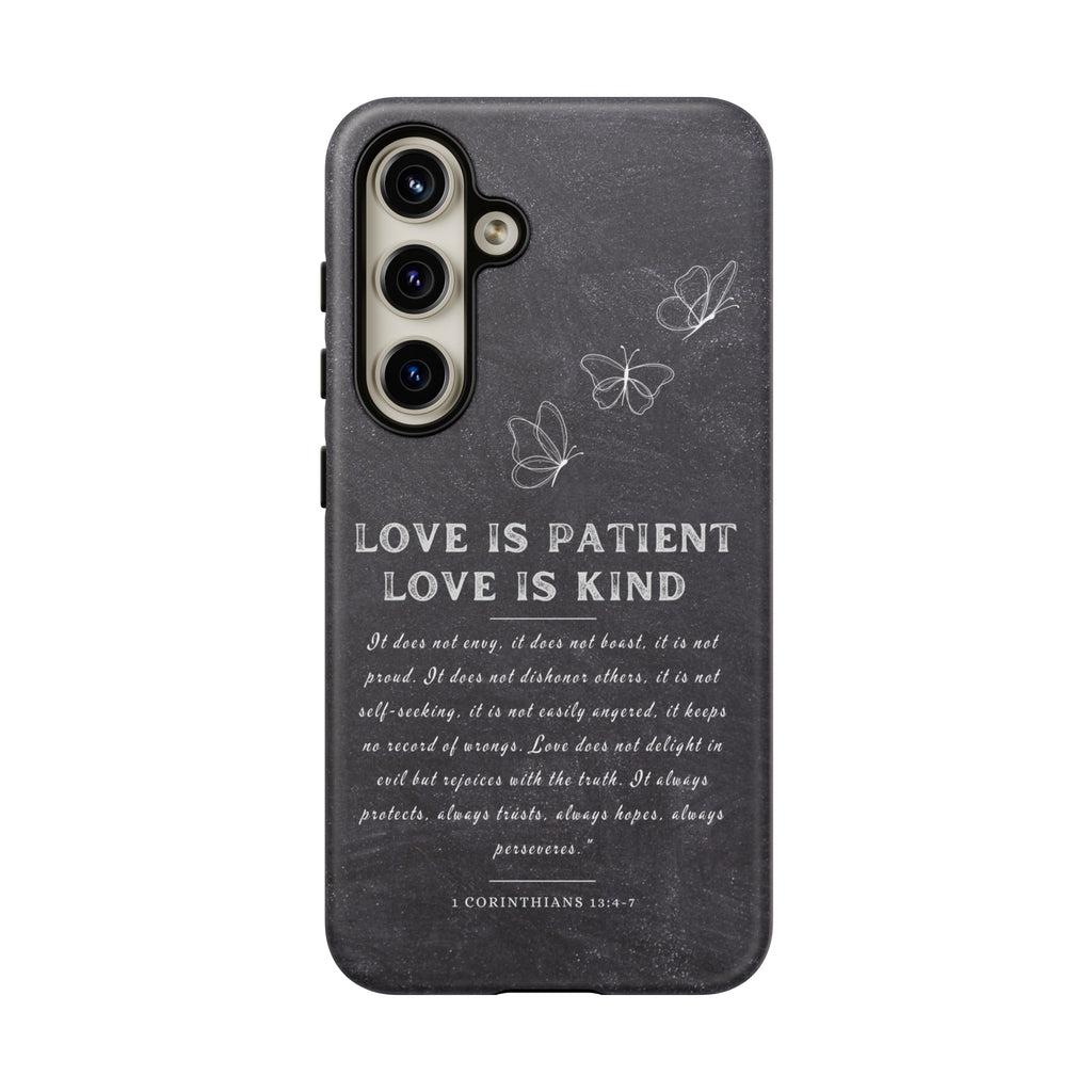 Love Is Patient Love Is Kind 1 Corinthians 13 Bible Verse iPhone Samsung Galaxy Google Pixel Christian Premium Phone Case