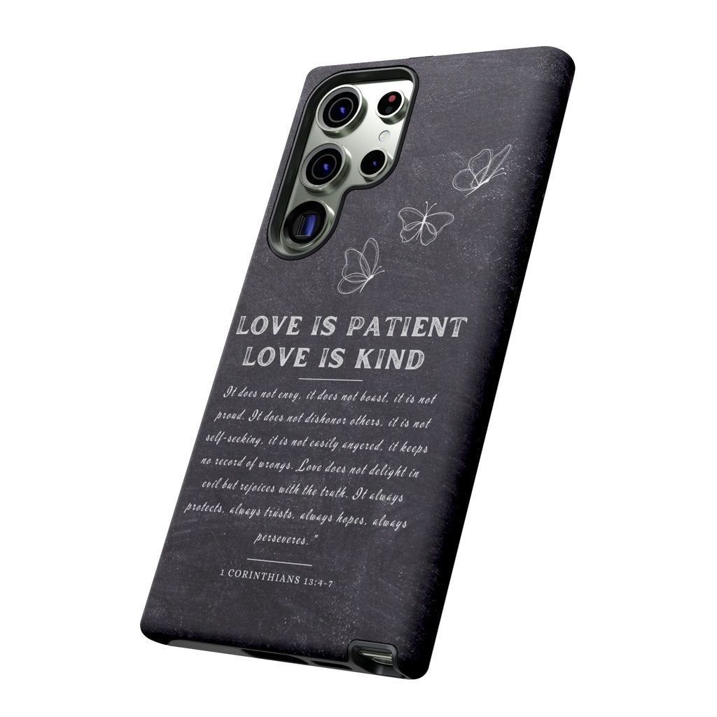 Love Is Patient Love Is Kind 1 Corinthians 13 Bible Verse iPhone Samsung Galaxy Google Pixel Christian Premium Phone Case