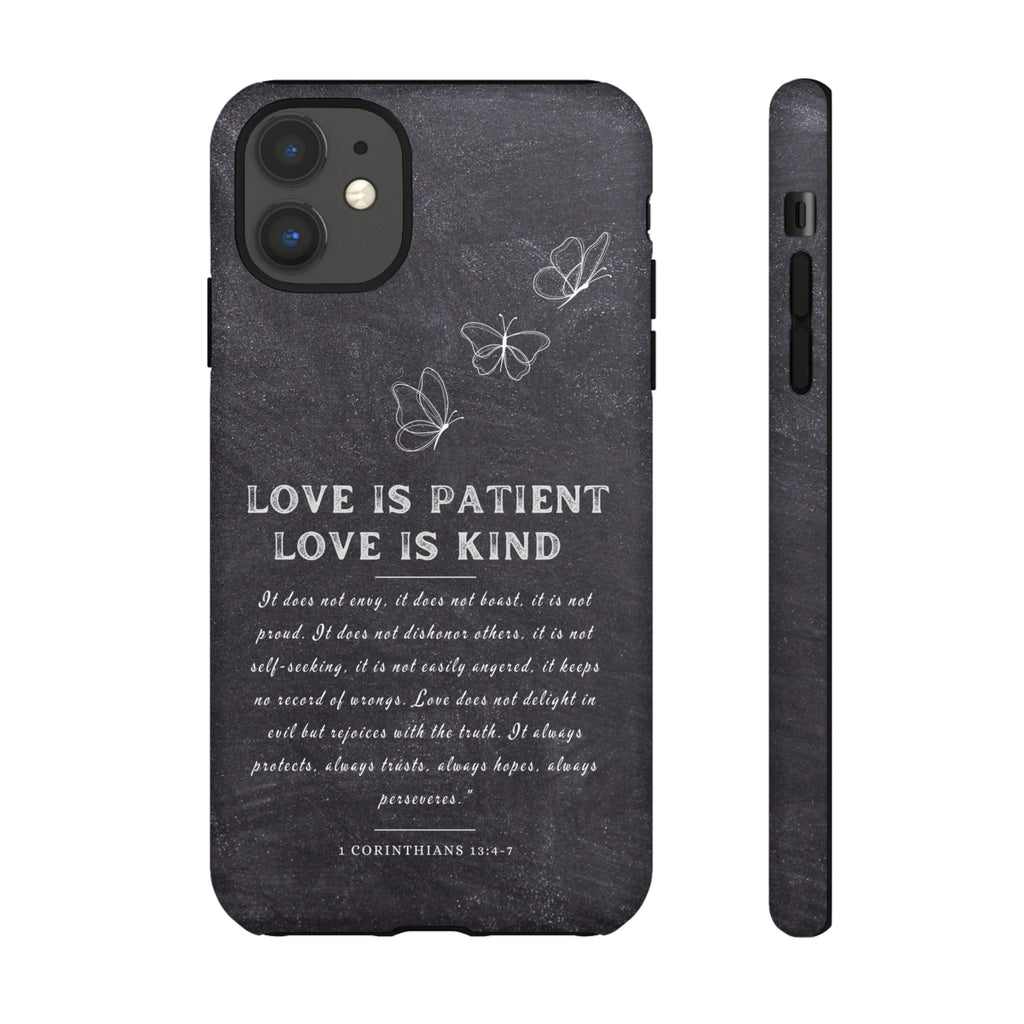 Love Is Patient Love Is Kind 1 Corinthians 13 Bible Verse iPhone Samsung Galaxy Google Pixel Christian Premium Phone Case