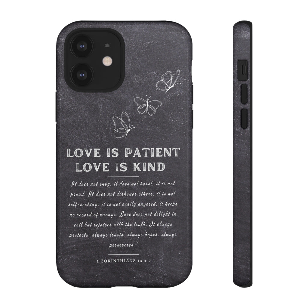 Love Is Patient Love Is Kind 1 Corinthians 13 Bible Verse iPhone Samsung Galaxy Google Pixel Christian Premium Phone Case