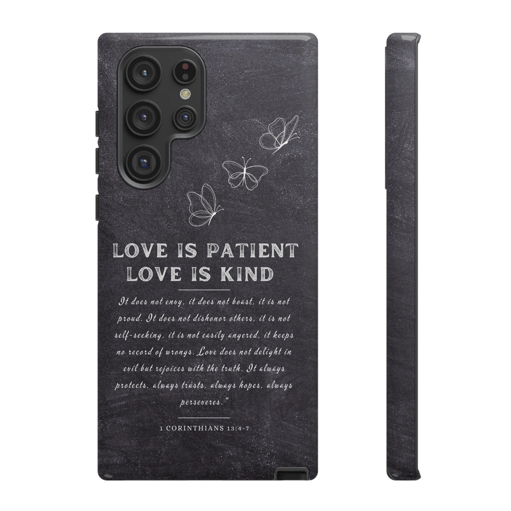 Love Is Patient Love Is Kind 1 Corinthians 13 Bible Verse iPhone Samsung Galaxy Google Pixel Christian Premium Phone Case