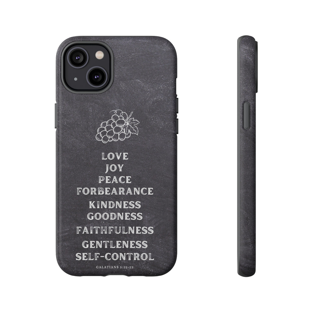 Fruit Of The Spirit Galatians 5:22-23 Christian Premium Chalkboard iPhone Samsung Galaxy Google Pixel Phone Case