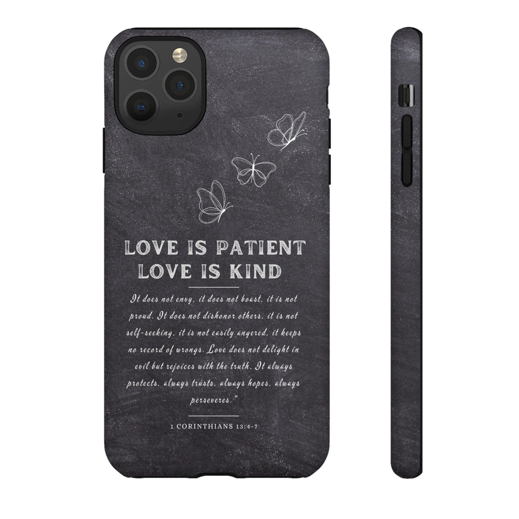 Love Is Patient Love Is Kind 1 Corinthians 13 Bible Verse iPhone Samsung Galaxy Google Pixel Christian Premium Phone Case