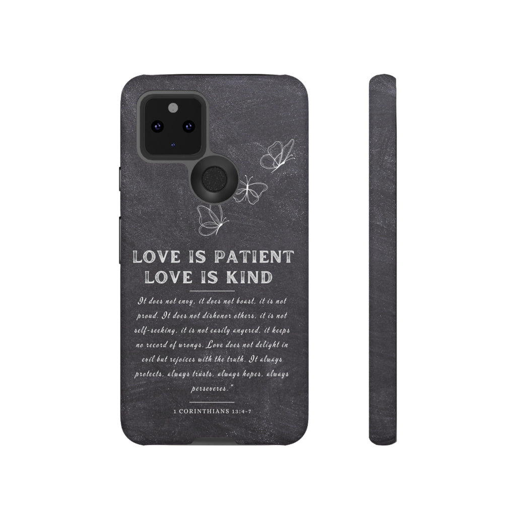 Love Is Patient Love Is Kind 1 Corinthians 13 Bible Verse iPhone Samsung Galaxy Google Pixel Christian Premium Phone Case