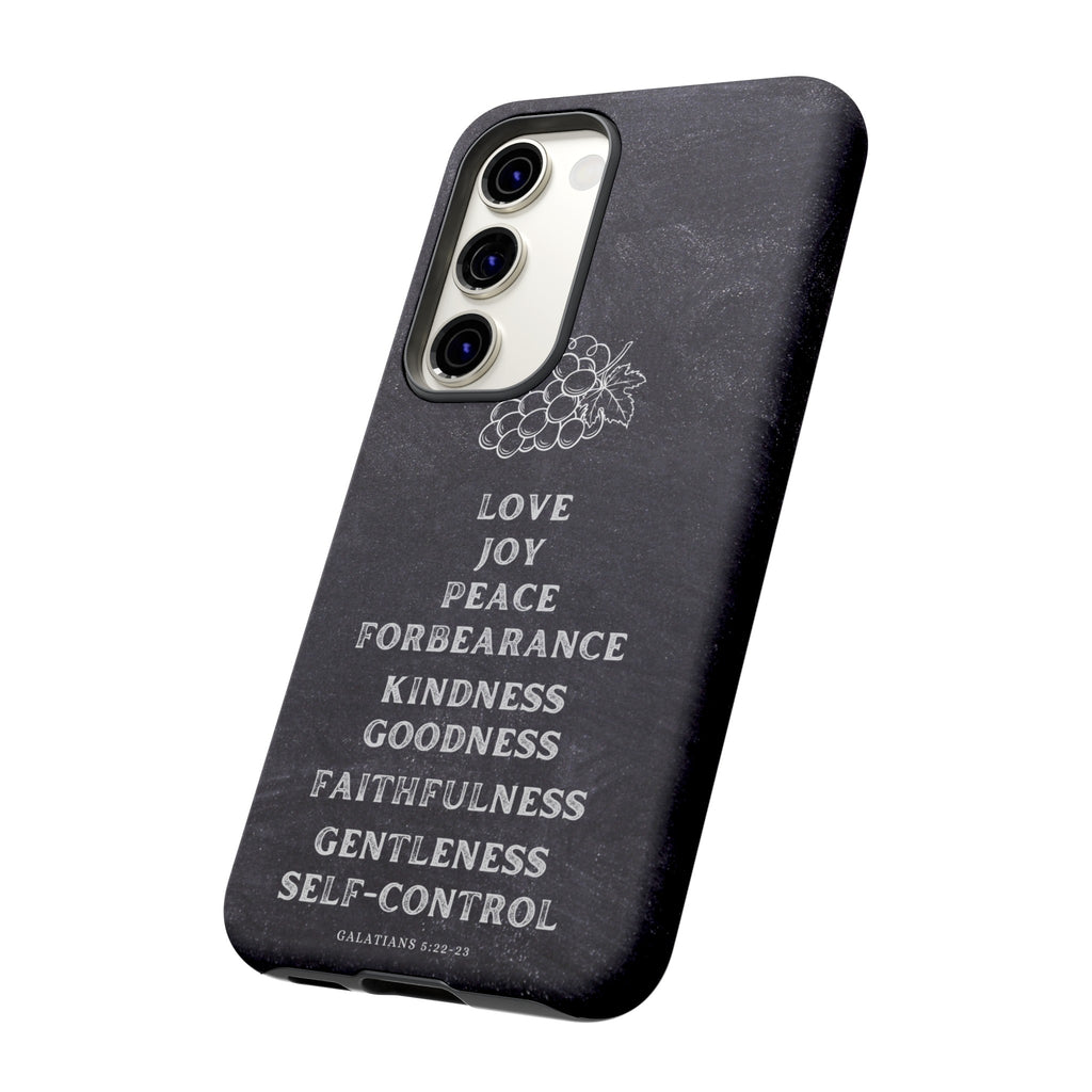 Fruit Of The Spirit Galatians 5:22-23 Christian Premium Chalkboard iPhone Samsung Galaxy Google Pixel Phone Case