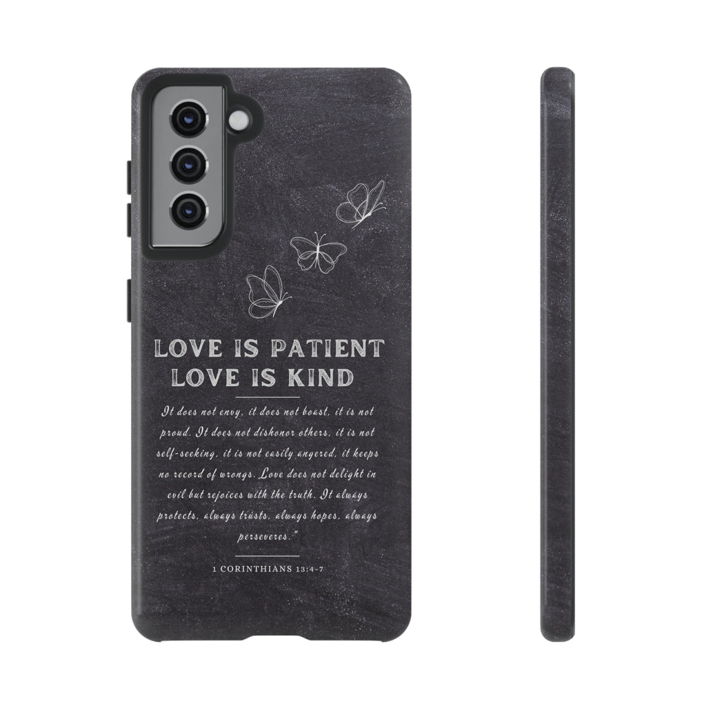 Love Is Patient Love Is Kind 1 Corinthians 13 Bible Verse iPhone Samsung Galaxy Google Pixel Christian Premium Phone Case