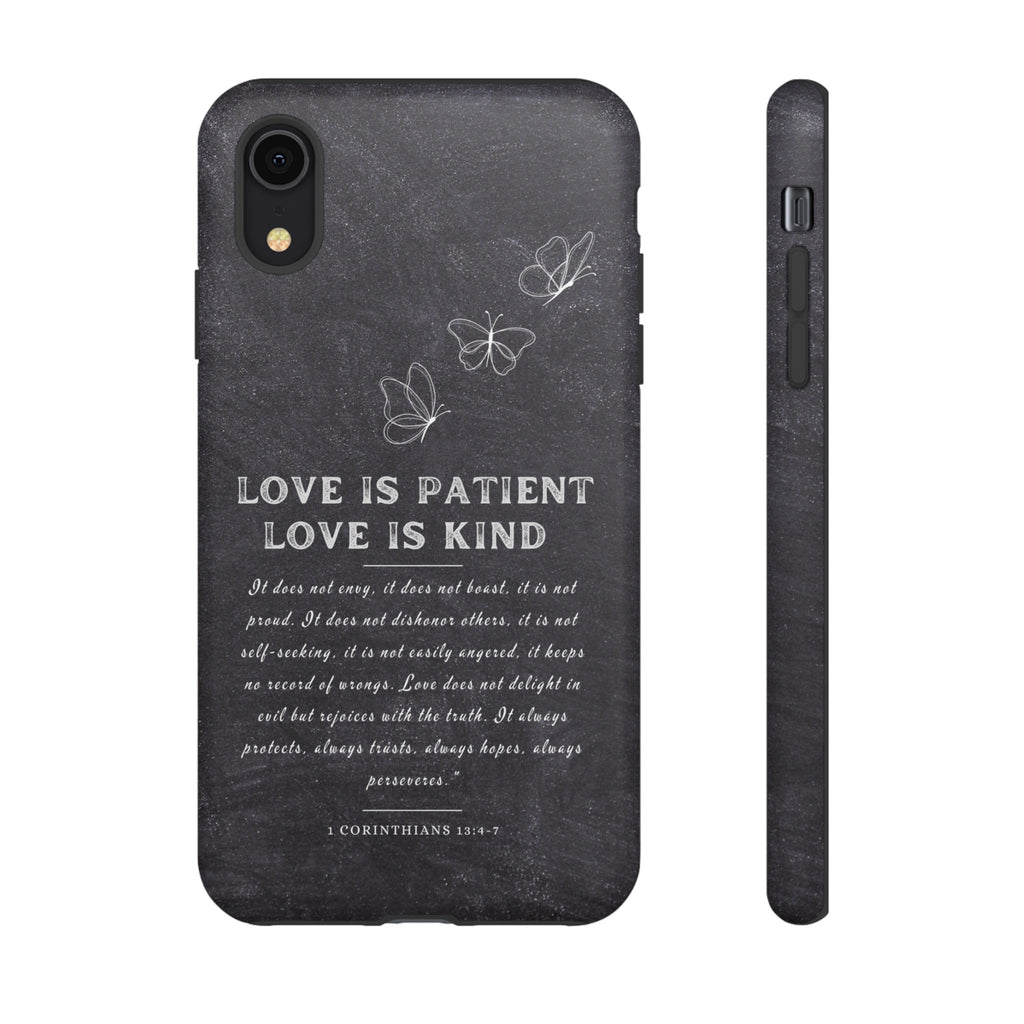 Love Is Patient Love Is Kind 1 Corinthians 13 Bible Verse iPhone Samsung Galaxy Google Pixel Christian Premium Phone Case