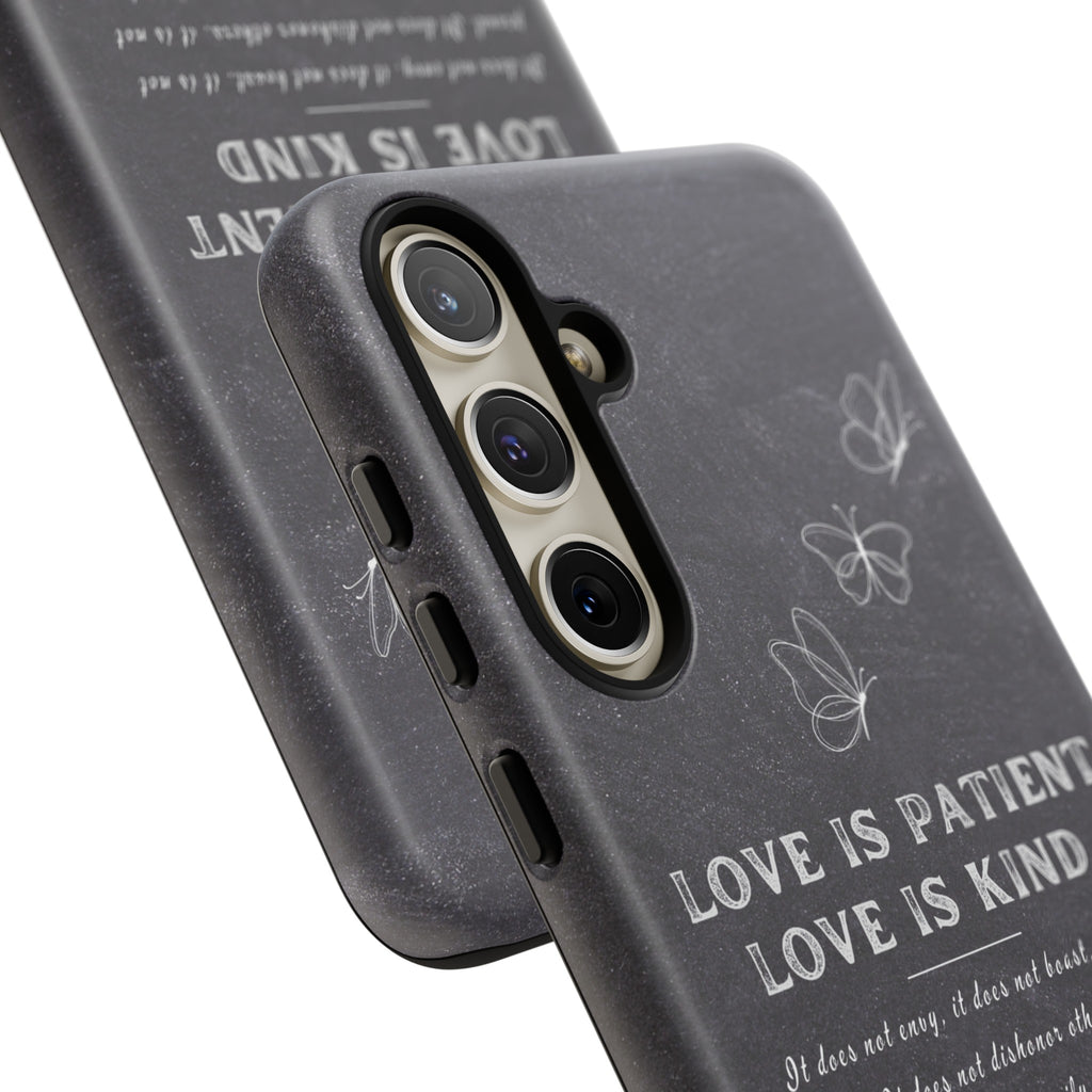 Love Is Patient Love Is Kind 1 Corinthians 13 Bible Verse iPhone Samsung Galaxy Google Pixel Christian Premium Phone Case