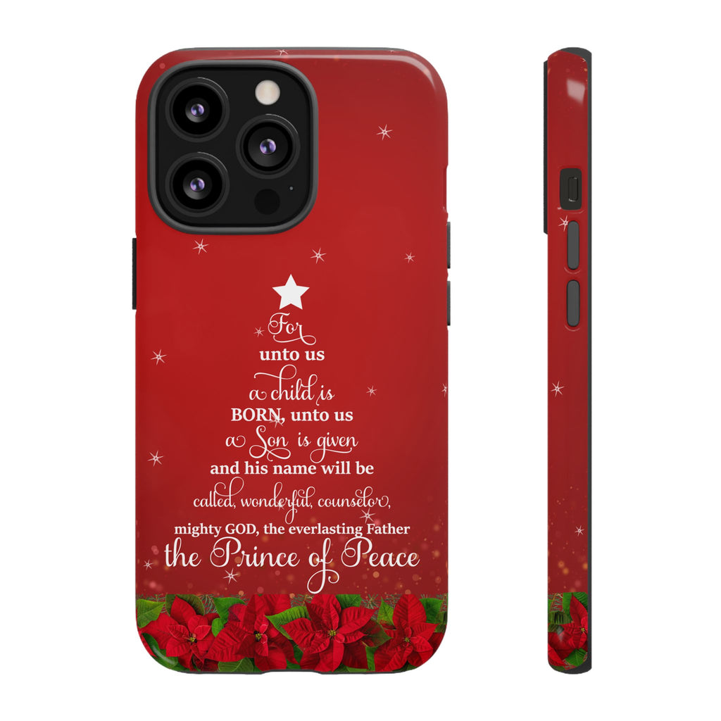 For Unto Us A Child Is Born Christian Christmas Phone Case