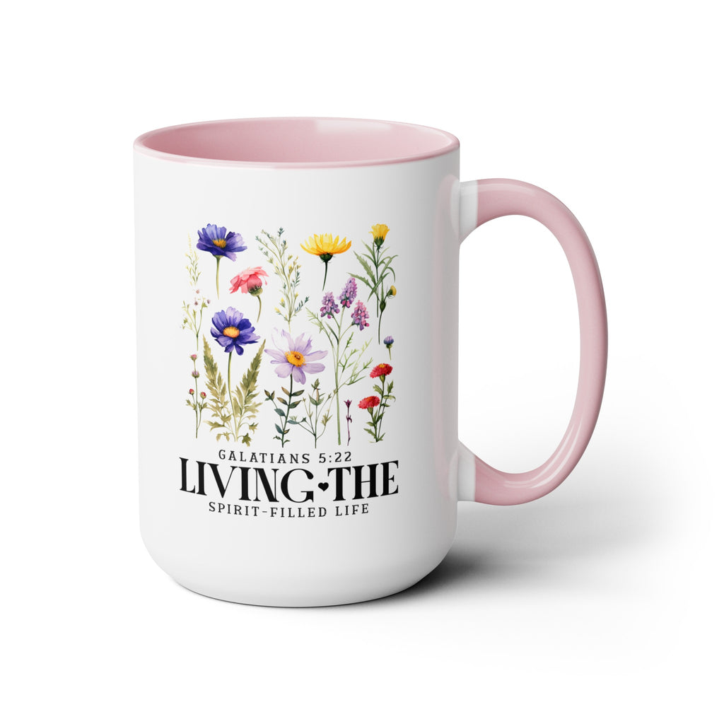 Living The Spirit Filled Life Galatians 5:22 Christian Floral Coffee Mug