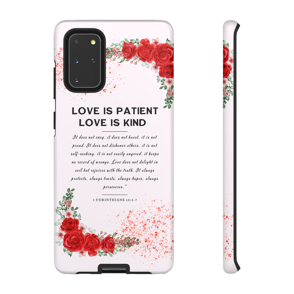 Love Is Patient Love Is Kind 1 Corinthians 13 Bible Verse iPhone Samsung Galaxy Google Pixel Christian Premium Phone Case