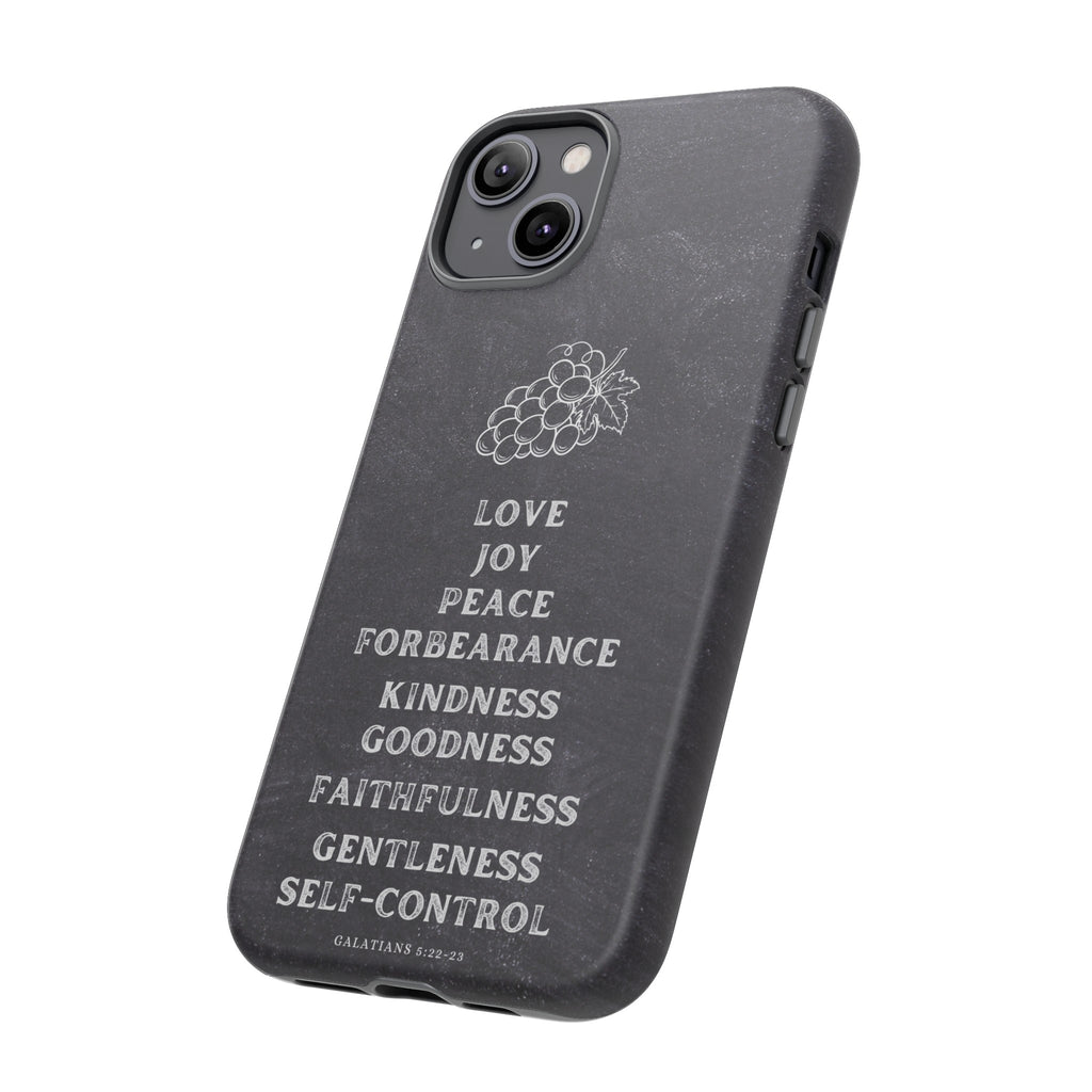 Fruit Of The Spirit Galatians 5:22-23 Christian Premium Chalkboard iPhone Samsung Galaxy Google Pixel Phone Case