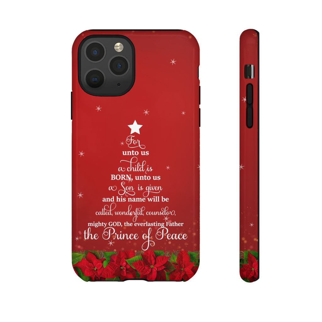 For Unto Us A Child Is Born Christian Christmas Phone Case