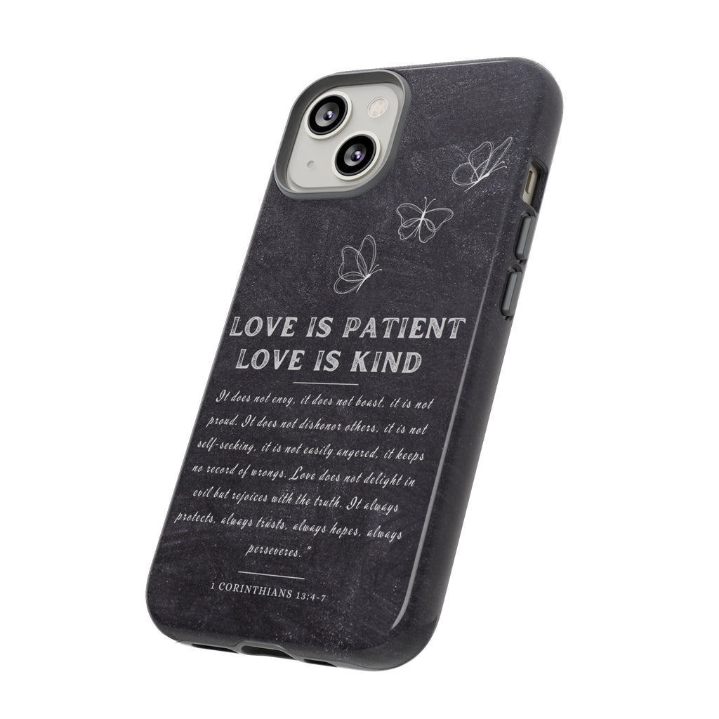 Love Is Patient Love Is Kind 1 Corinthians 13 Bible Verse iPhone Samsung Galaxy Google Pixel Christian Premium Phone Case