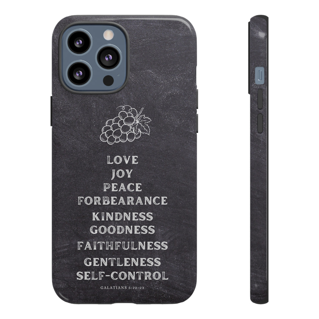 Fruit Of The Spirit Galatians 5:22-23 Christian Premium Chalkboard iPhone Samsung Galaxy Google Pixel Phone Case