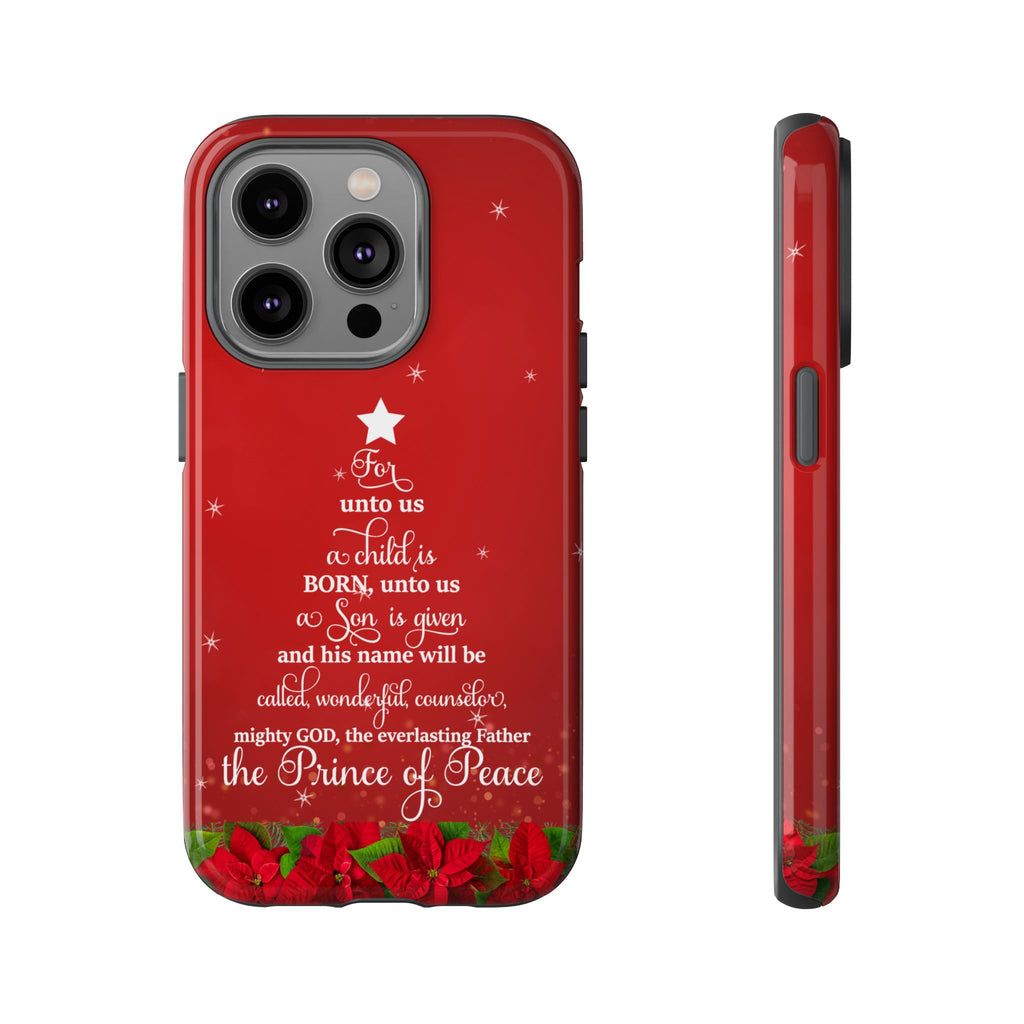 For Unto Us A Child Is Born Christian Christmas Phone Case