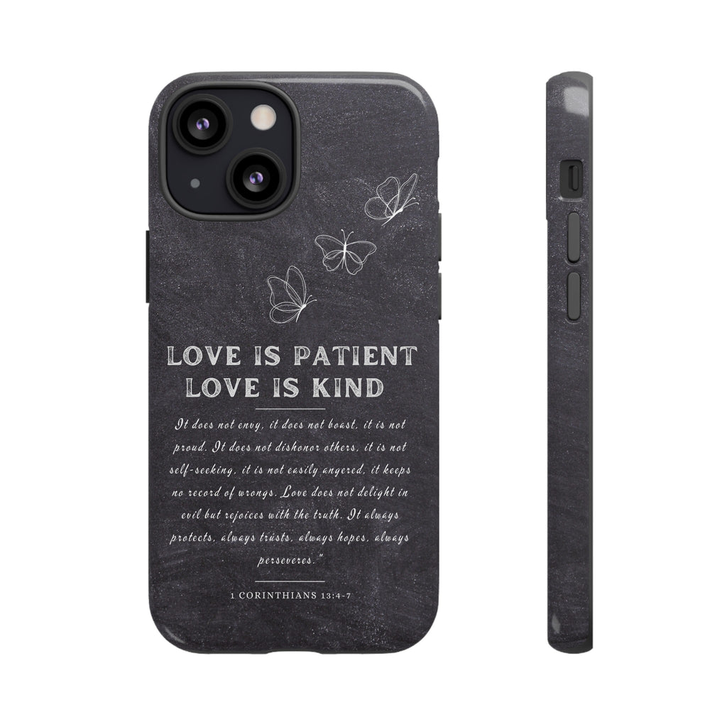 Love Is Patient Love Is Kind 1 Corinthians 13 Bible Verse iPhone Samsung Galaxy Google Pixel Christian Premium Phone Case