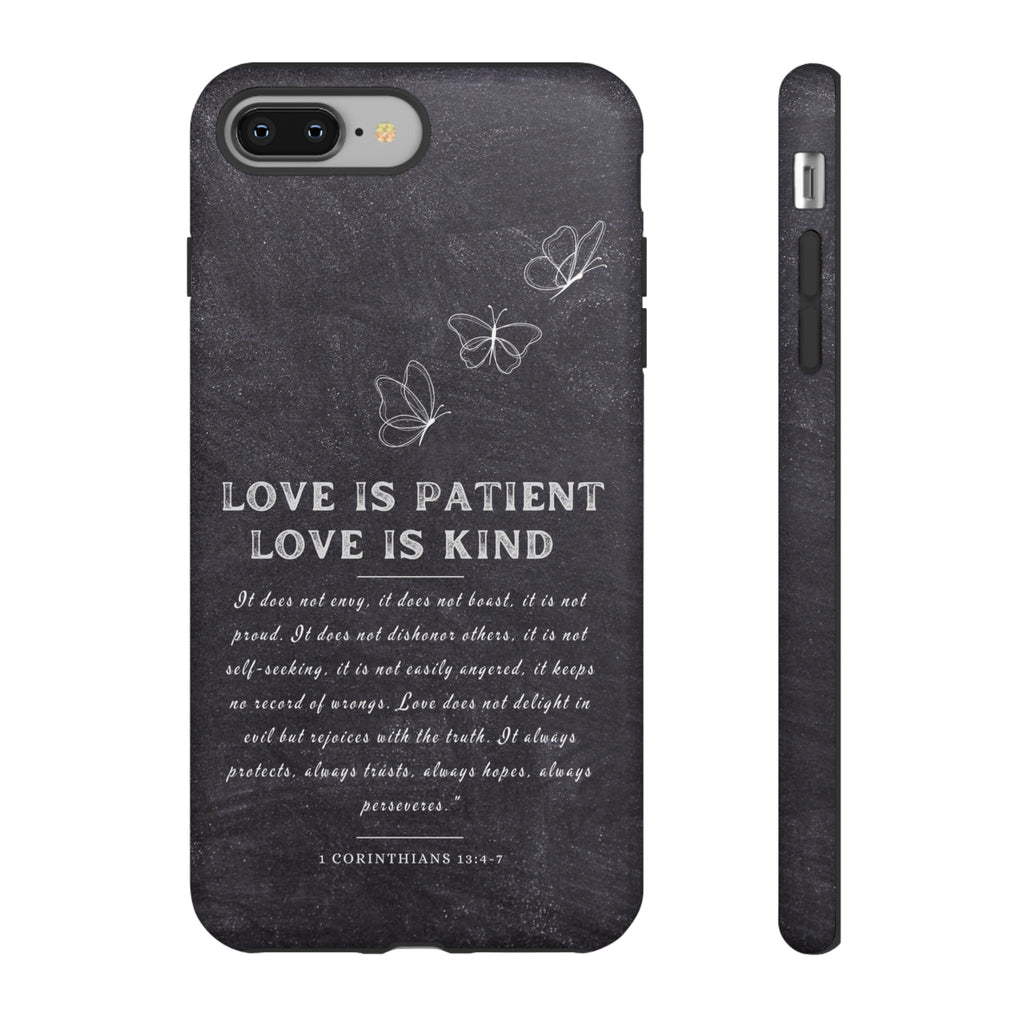 Love Is Patient Love Is Kind 1 Corinthians 13 Bible Verse iPhone Samsung Galaxy Google Pixel Christian Premium Phone Case