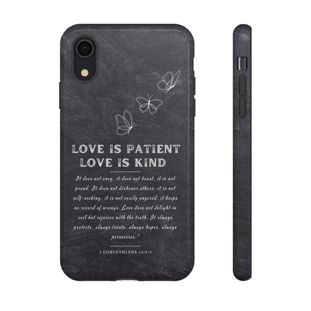 Love Is Patient Love Is Kind 1 Corinthians 13 Bible Verse iPhone Samsung Galaxy Google Pixel Christian Premium Phone Case