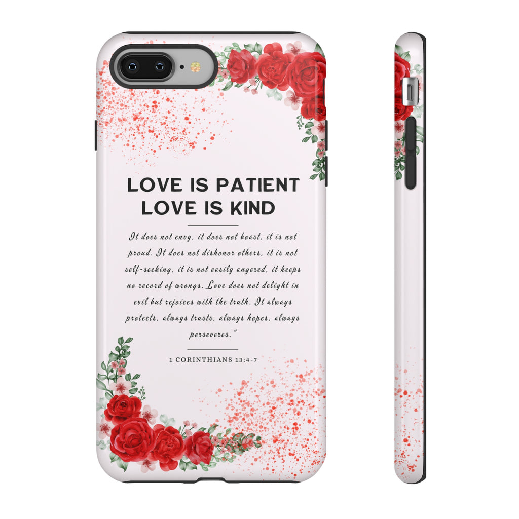 Love Is Patient Love Is Kind 1 Corinthians 13 Bible Verse iPhone Samsung Galaxy Google Pixel Christian Premium Phone Case