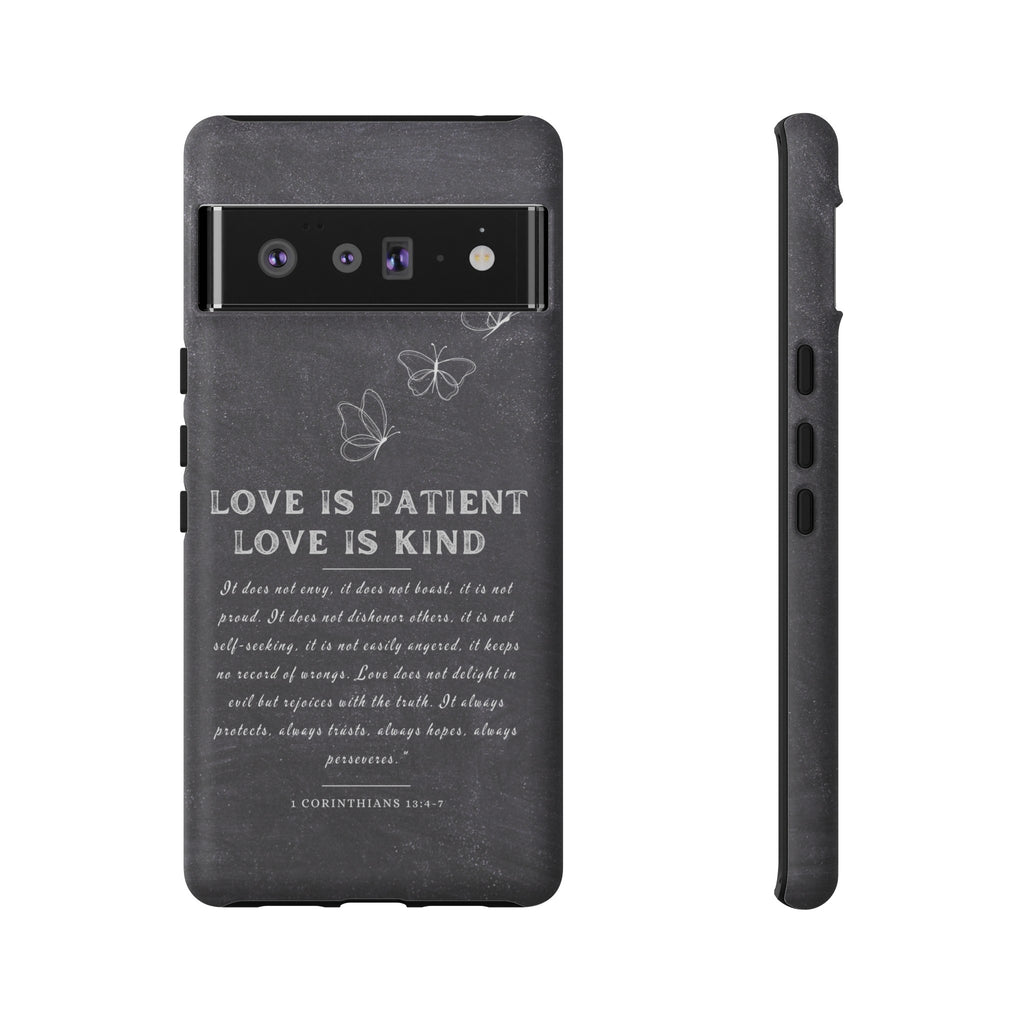 Love Is Patient Love Is Kind 1 Corinthians 13 Bible Verse iPhone Samsung Galaxy Google Pixel Christian Premium Phone Case