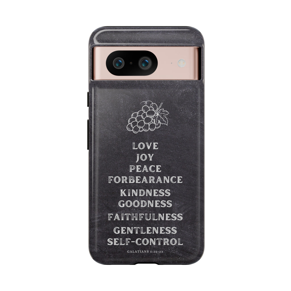 Fruit Of The Spirit Galatians 5:22-23 Christian Premium Chalkboard iPhone Samsung Galaxy Google Pixel Phone Case