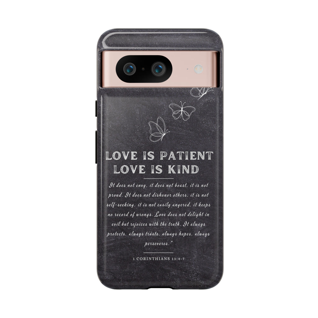 Love Is Patient Love Is Kind 1 Corinthians 13 Bible Verse iPhone Samsung Galaxy Google Pixel Christian Premium Phone Case