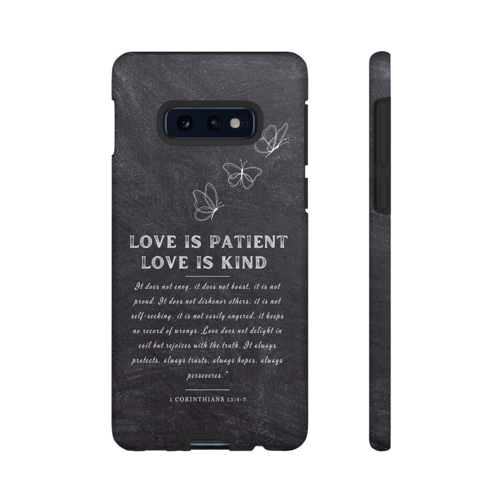 Love Is Patient Love Is Kind 1 Corinthians 13 Bible Verse iPhone Samsung Galaxy Google Pixel Christian Premium Phone Case