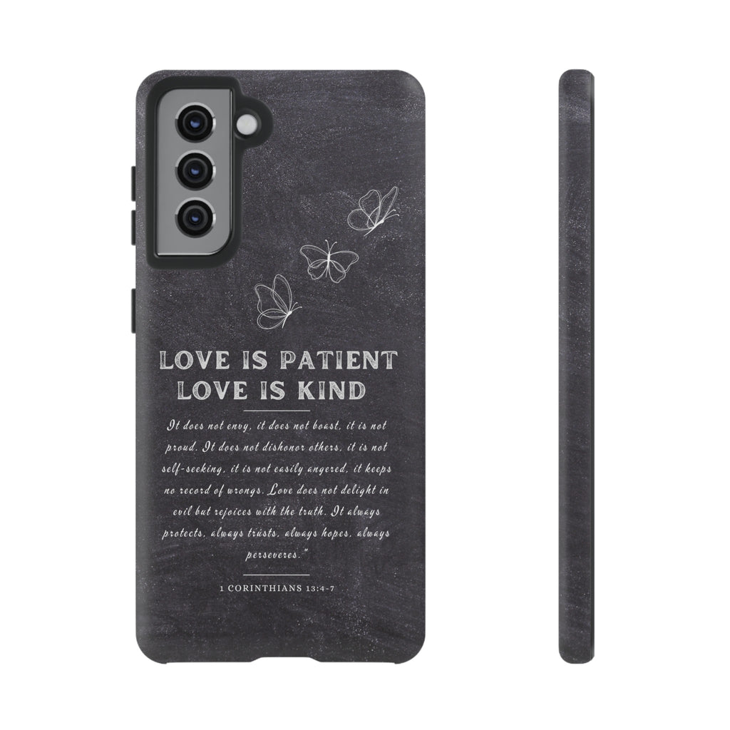 Love Is Patient Love Is Kind 1 Corinthians 13 Bible Verse iPhone Samsung Galaxy Google Pixel Christian Premium Phone Case