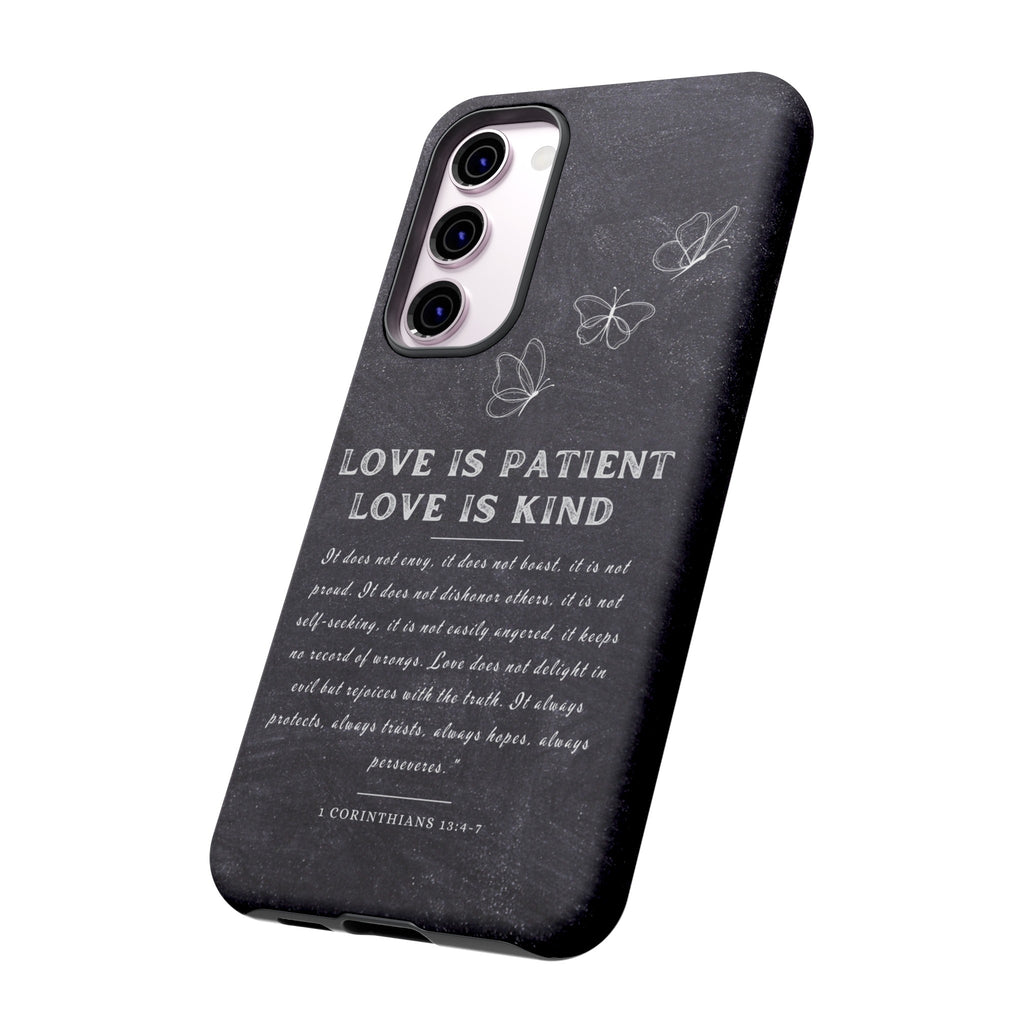 Love Is Patient Love Is Kind 1 Corinthians 13 Bible Verse iPhone Samsung Galaxy Google Pixel Christian Premium Phone Case