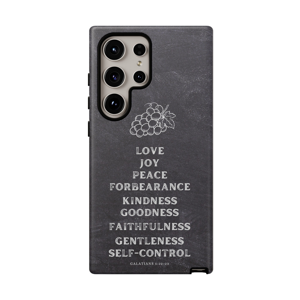 Fruit Of The Spirit Galatians 5:22-23 Christian Premium Chalkboard iPhone Samsung Galaxy Google Pixel Phone Case