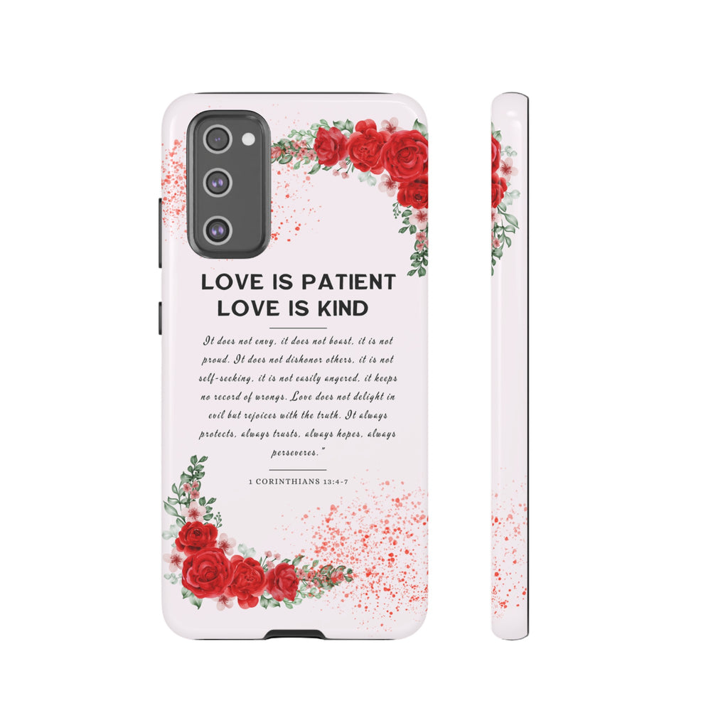 Love Is Patient Love Is Kind 1 Corinthians 13 Bible Verse iPhone Samsung Galaxy Google Pixel Christian Premium Phone Case