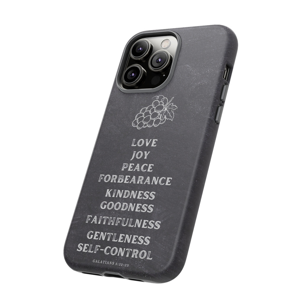 Fruit Of The Spirit Galatians 5:22-23 Christian Premium Chalkboard iPhone Samsung Galaxy Google Pixel Phone Case