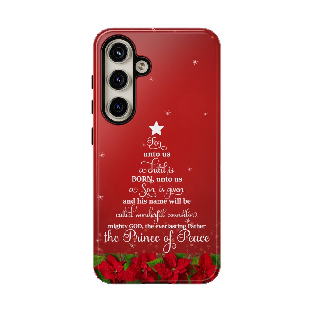 For Unto Us A Child Is Born Christian Christmas Phone Case