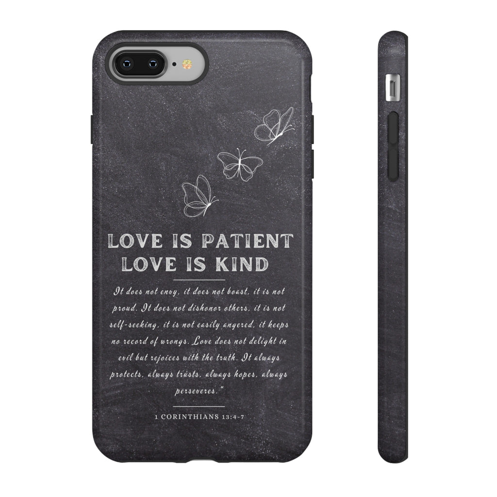 Love Is Patient Love Is Kind 1 Corinthians 13 Bible Verse iPhone Samsung Galaxy Google Pixel Christian Premium Phone Case