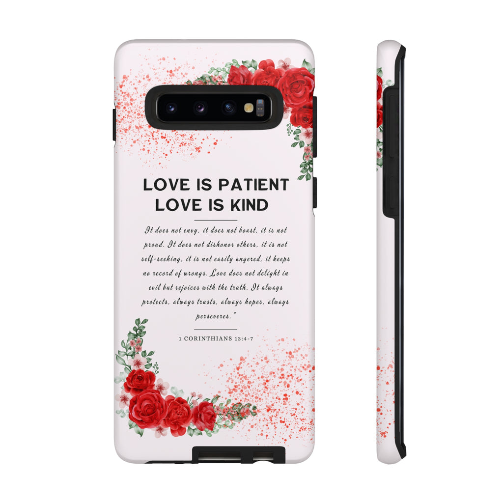 Love Is Patient Love Is Kind 1 Corinthians 13 Bible Verse iPhone Samsung Galaxy Google Pixel Christian Premium Phone Case