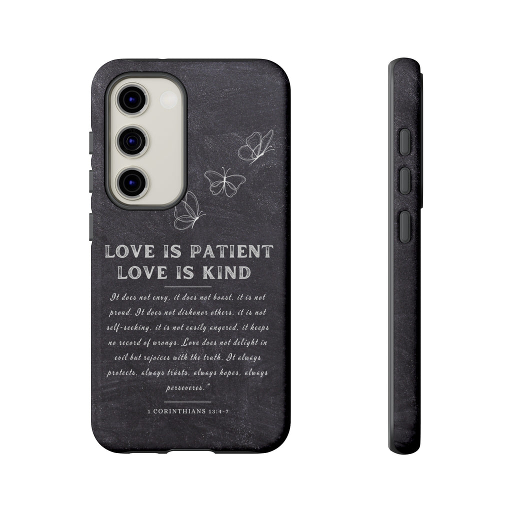 Love Is Patient Love Is Kind 1 Corinthians 13 Bible Verse iPhone Samsung Galaxy Google Pixel Christian Premium Phone Case