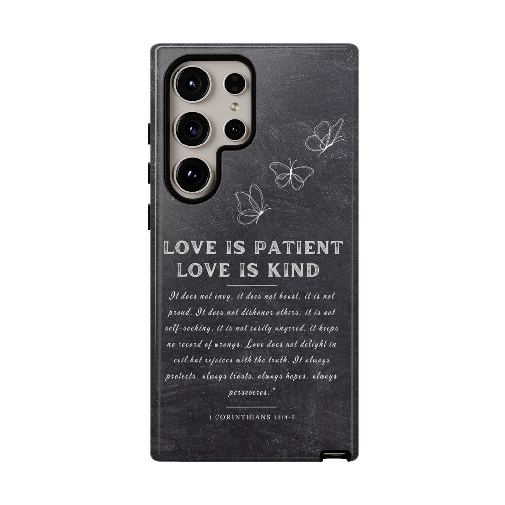 Love Is Patient Love Is Kind 1 Corinthians 13 Bible Verse iPhone Samsung Galaxy Google Pixel Christian Premium Phone Case